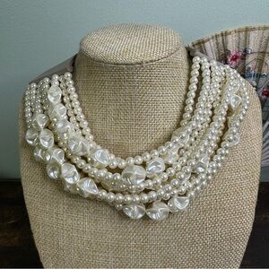 Fairchild Baldwin BELLA Necklace Baroque Pearl Leather Choker Collar 16 Inch